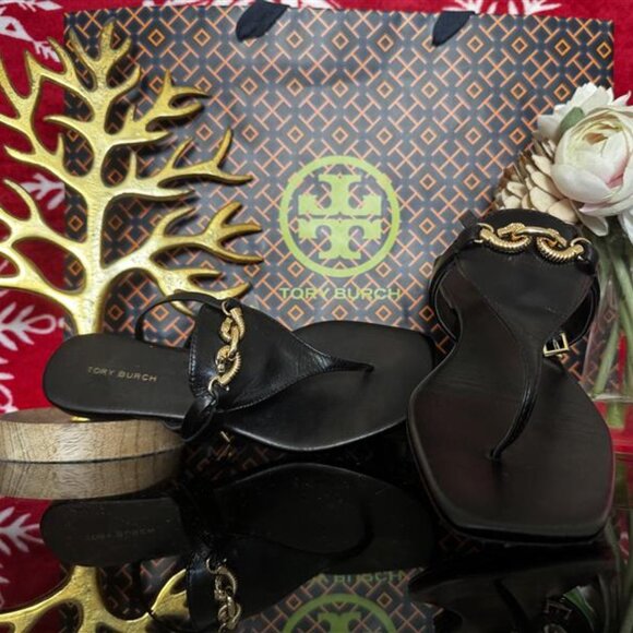 Tory Burch Jessa T-strap Sandal - Perfect Black - Picture 1 of 7